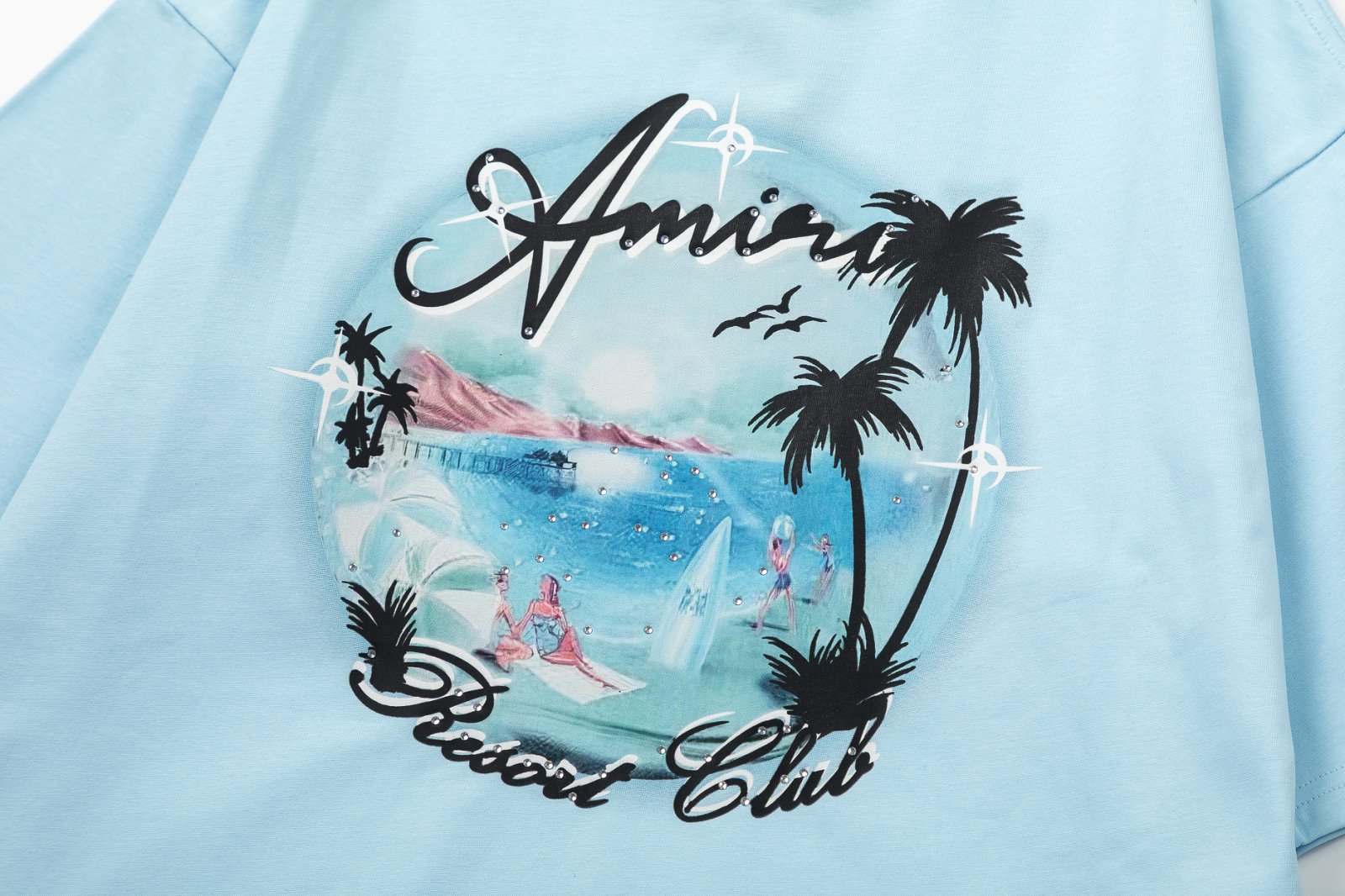 Amuri Digital Printing Rigo: 300g Heavy Fabric in Black and Sky Blue, Sizes SM-XL - 图片 9