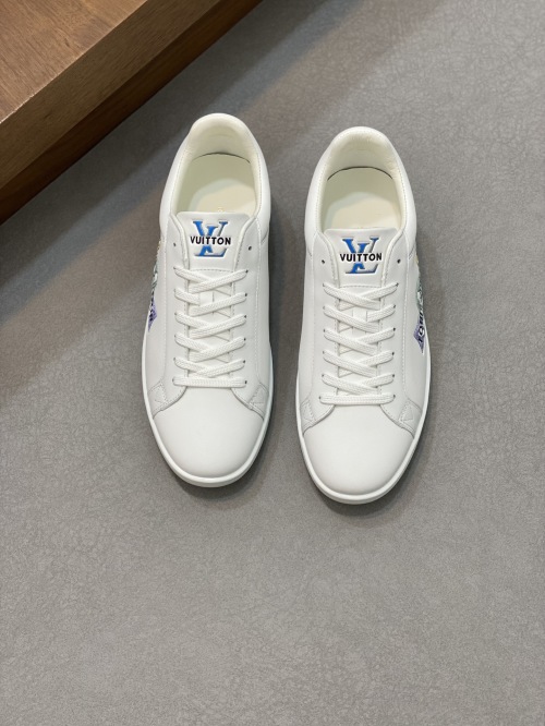 Louis Vuitton Men's Nappa Leather White Sneakers with Logo, Size 38-44 1 Louis Vuitton Men's Nappa Leather White Sneakers with Logo, Size 38-44
