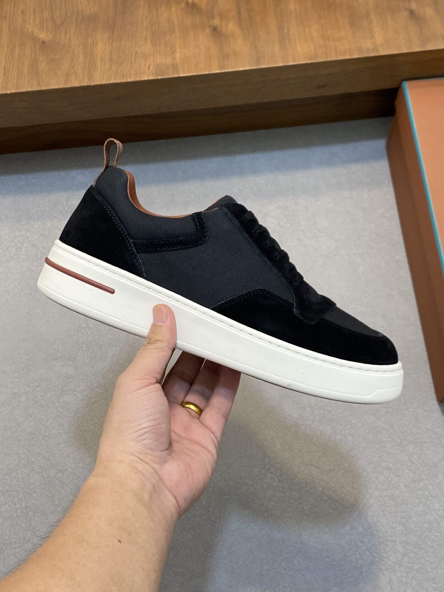 LoroPiana/Noyo Pia Nuevo WeekendWalk Zapatillas de suela gruesa para hombre, impermeables y a prueba