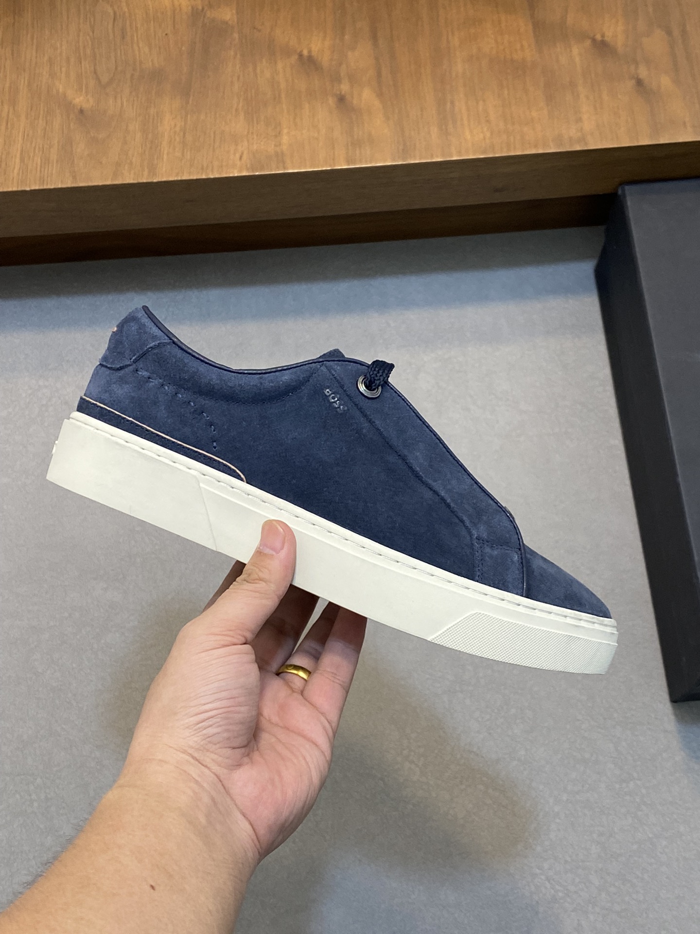 Boss zapatillas de deporte casuales de los hombres, la versión original del molde abierto, capa de l