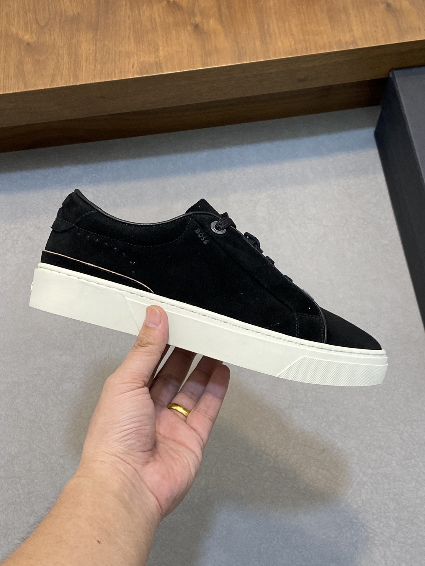 Boss zapatillas de deporte casuales de los hombres, la versión original del molde abierto, capa de l