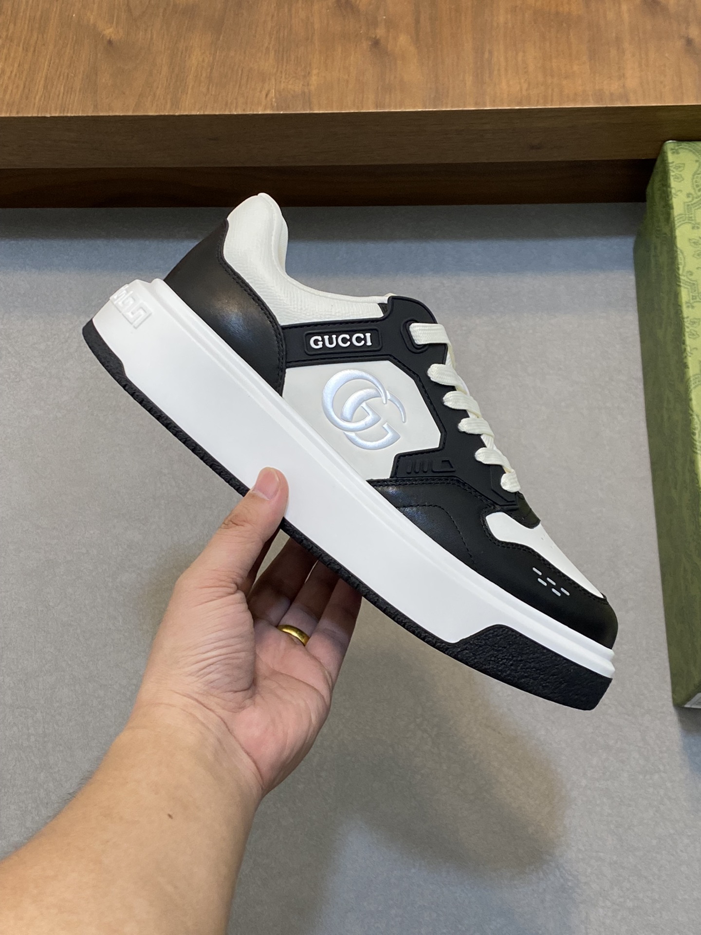 [Gucci] Gucci - Calidad de gama alta Original sencillo - Parte superior: piel de becerro Napa, módul