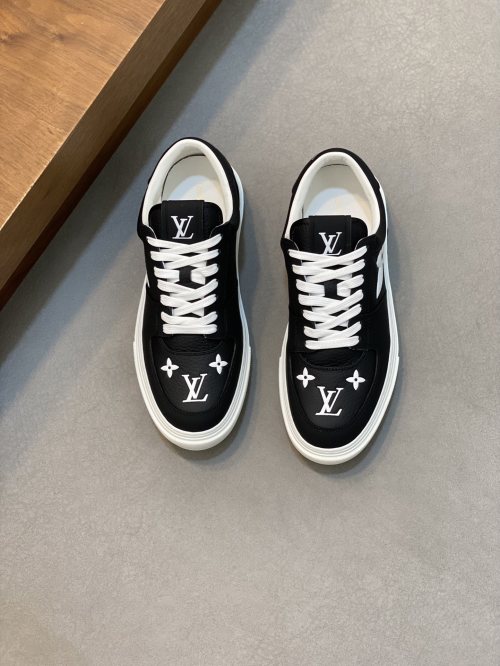 LOUIS VUITTON Men's Monogram Embossed Leather Sneakers - Classic Style 1 LOUIS VUITTON Men's Monogram Embossed Leather Sneakers - Classic Style