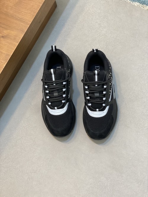 Dior B22 Men's Black Leather & Mesh Runner Sneakers Fashionable and Sporty 1 Dior B22 Men's Black Leather & Mesh Runner Sneakers Fashionable and Sporty