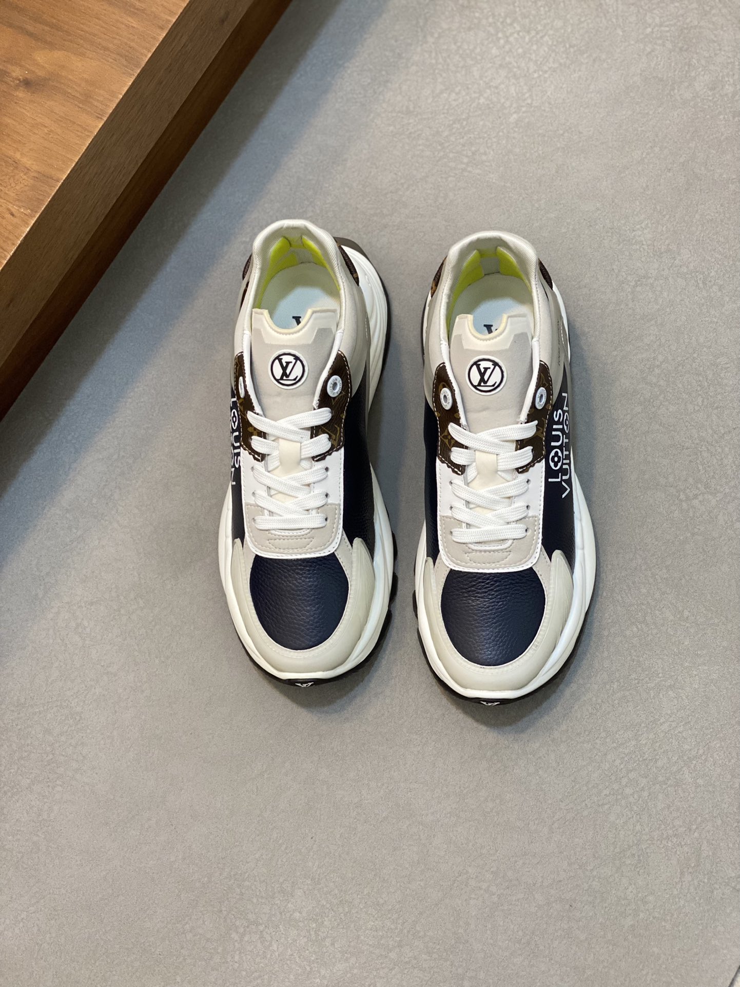 Louis Vuitton Men's Run Away Pulse Sneakers in Leather and Canvas 1 Louis Vuitton Men's Run Away Pulse Sneakers in Leather and Canvas