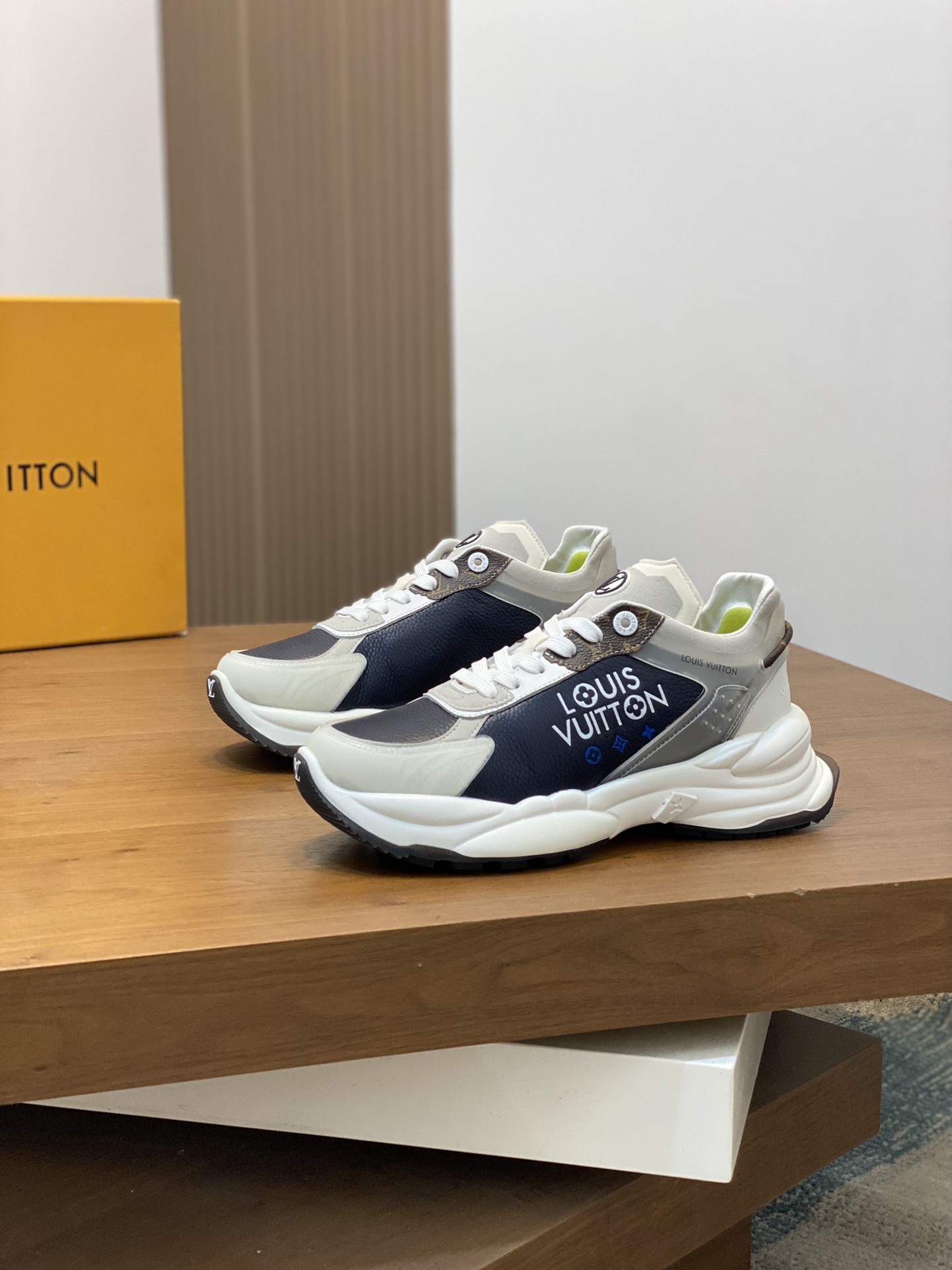 Louis Vuitton Men's Run Away Pulse Sneakers in Leather and Canvas 4 i1731689657 4432 8