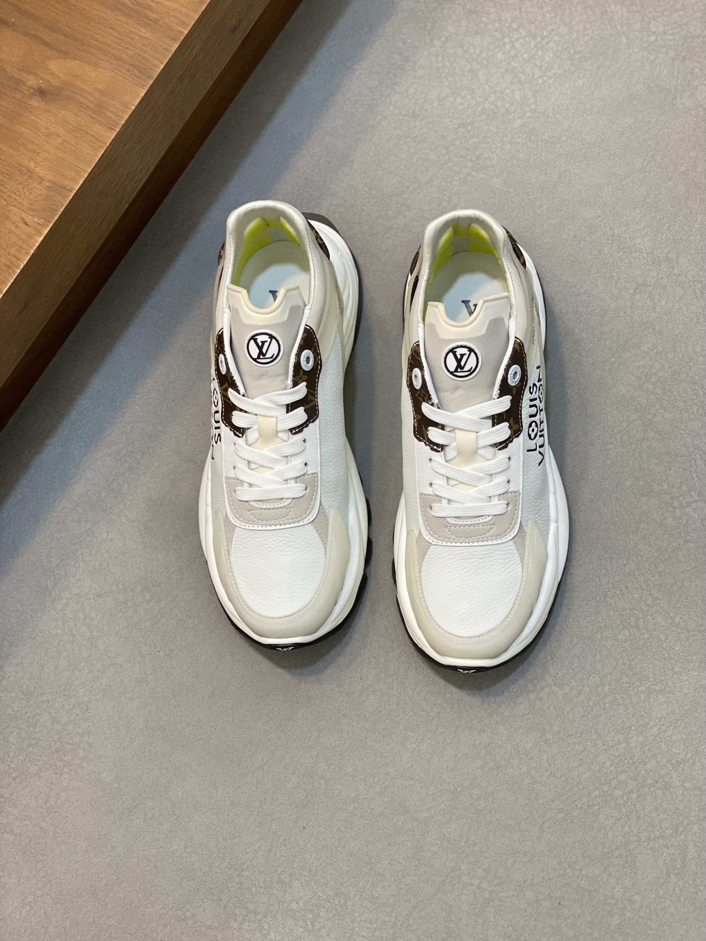 Louis Vuitton Premium White Leather and Canvas Runner Sneakers 1 Louis Vuitton Premium White Leather and Canvas Runner Sneakers