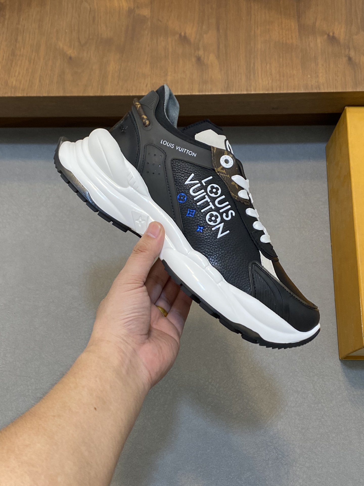 Louis Vuitton Premium Black Leather Sneakers with Designer Accents 5 i1731689743 8207 0