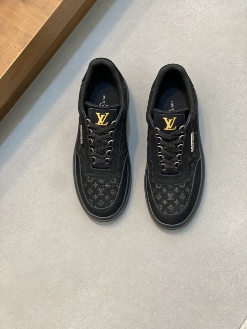 Louis Vuitton Black Embossed Leather Casual Sneakers for Men 1 Louis Vuitton Black Embossed Leather Casual Sneakers for Men