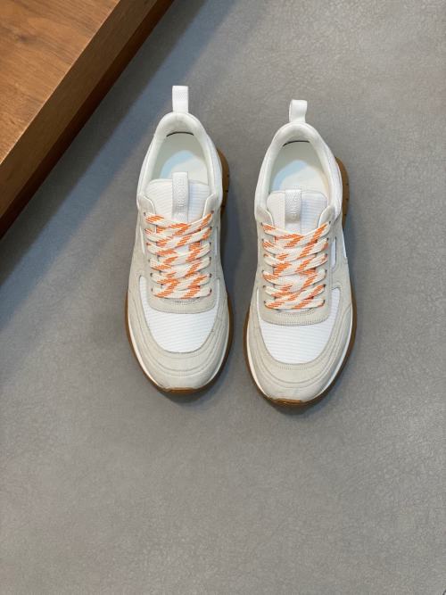 Hermès Men's White Leather & Canvas Low-Top Sneakers - Size 39-44 1 Hermès Men's White Leather & Canvas Low-Top Sneakers - Size 39-44