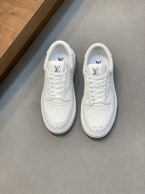 Louis Vuitton White Leather Casual Sneakers With Embossed Monogram, Size 38-44 1 Louis Vuitton White Leather Casual Sneakers With Embossed Monogram, Size 38-44