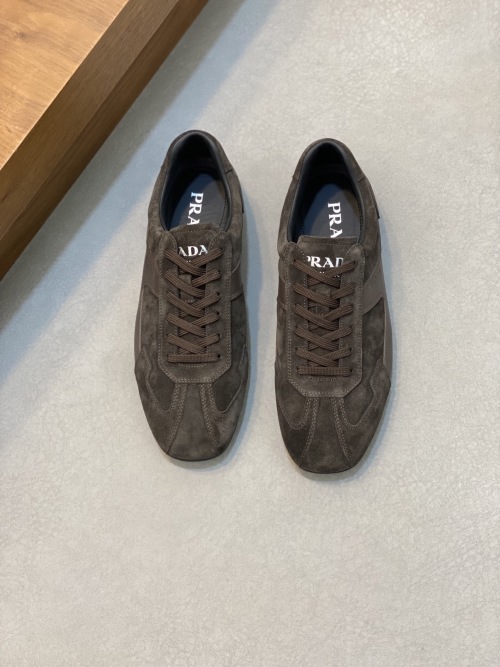 Prada Men's Brown Suede Leather Casual Sneakers Designer Fashion Shoes 1 Prada Men's Brown Suede Leather Casual Sneakers Designer Fashion Shoes