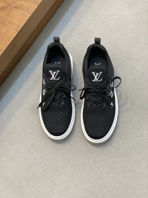 Louis Vuitton Black Fabric Low-Top Sneakers with TPU Sole - Size 39-44 1 Louis Vuitton Black Fabric Low-Top Sneakers with TPU Sole - Size 39-44