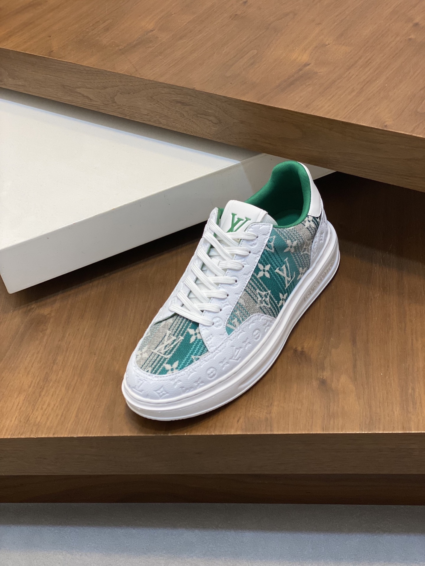 Men's Designer Casual Sneakers in Leather and Canvas with Monogram Detail 7 i1741104751494 4449 0 5