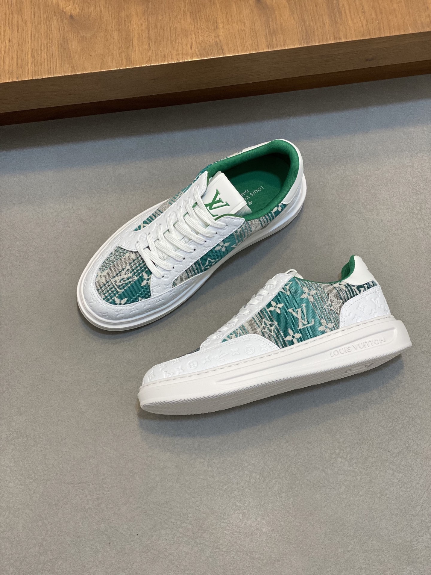 Men's Designer Casual Sneakers in Leather and Canvas with Monogram Detail 6 i1741104751599 8648 0 4