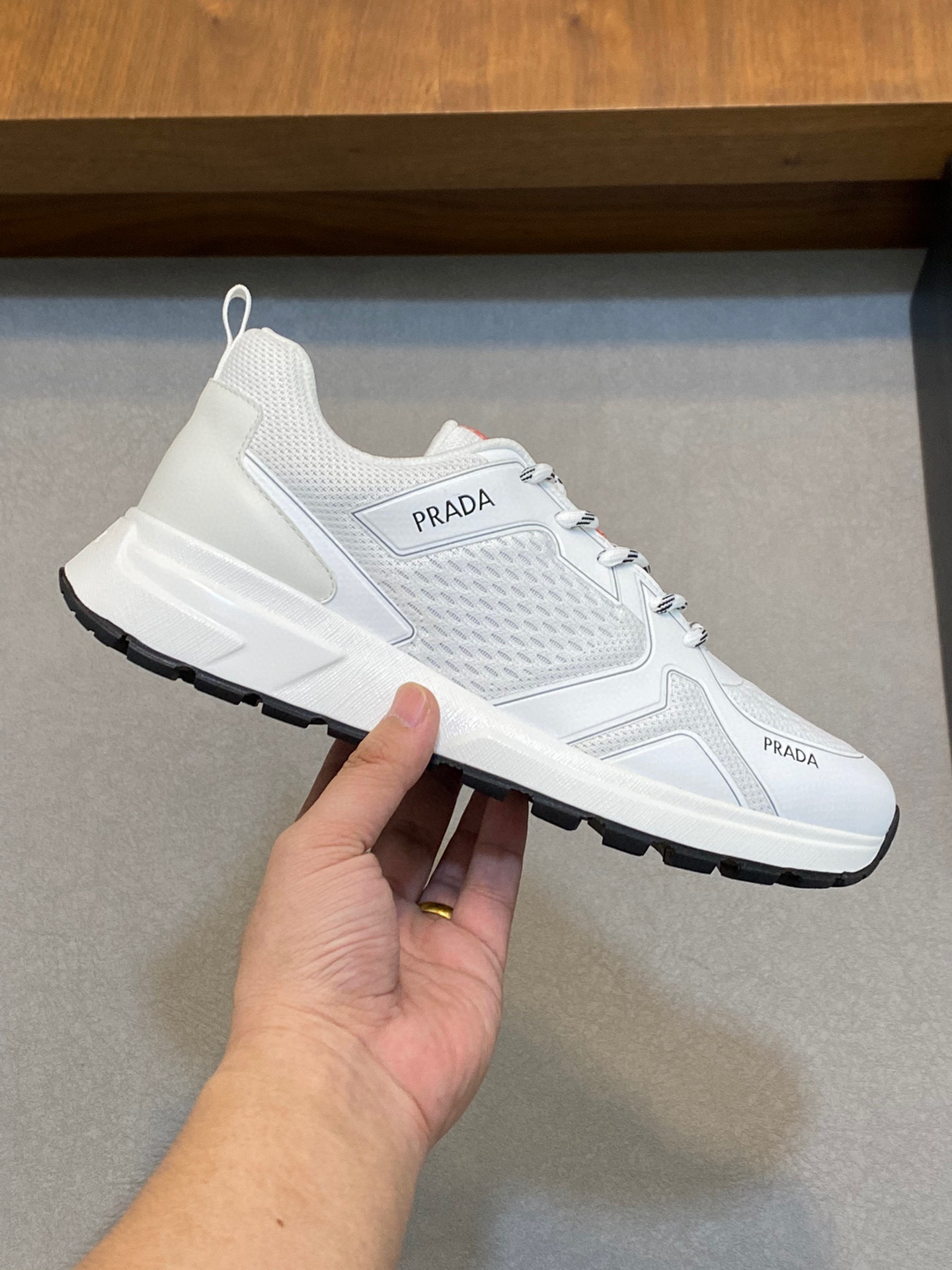 Prada Men's Leather Casual Sneakers White Stylish Lace-up Comfort Shoes 5 i1741110678482 2754 0 3