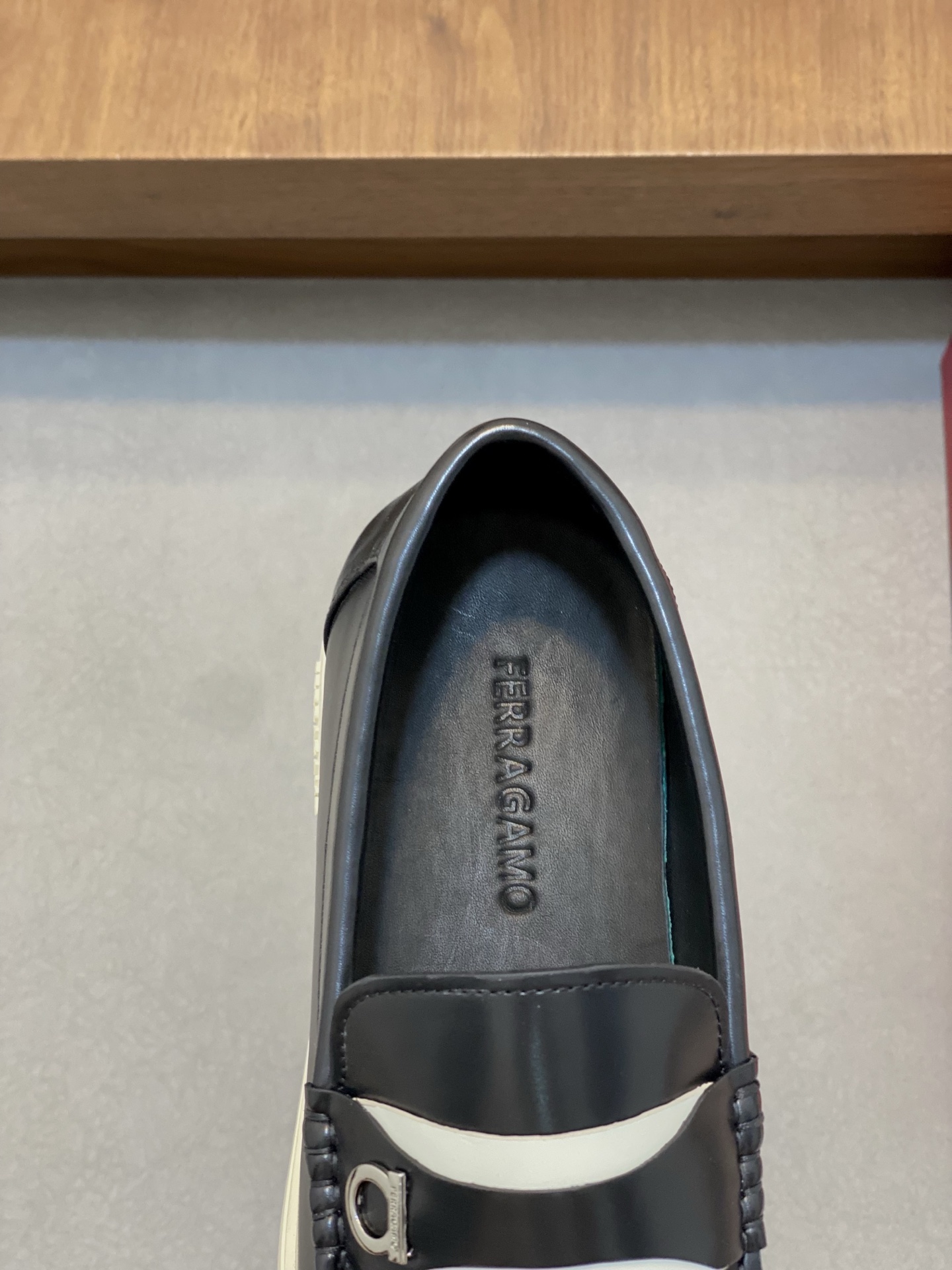 Ferragamo Men's Black Leather Driving Shoes with White Accent - Sizes 39-44 8 i1741553381015 8175 0 6
