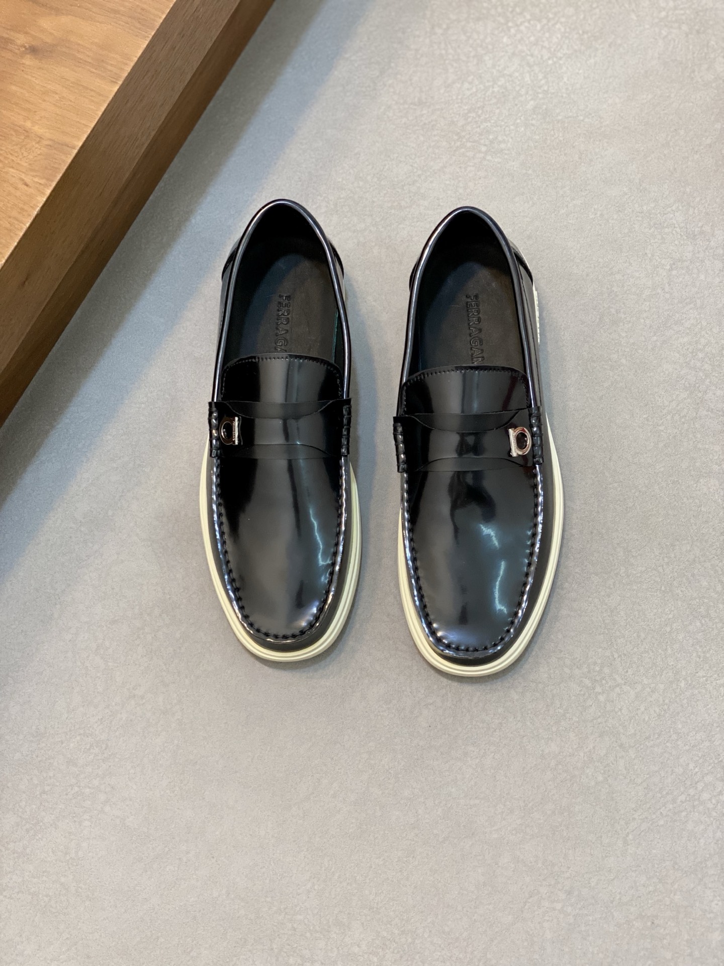 Ferragamo Men's Black Leather Driving Shoes, Imported Leather Upper, Size 39-44 2 i1741553491077 5545 0 0