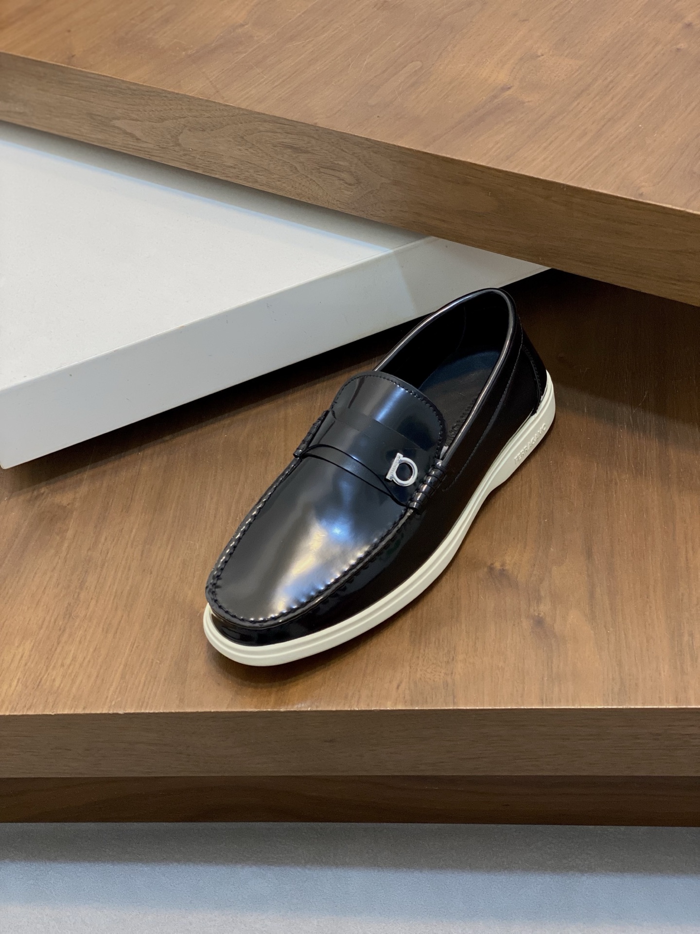 Ferragamo Men's Black Leather Driving Shoes, Imported Leather Upper, Size 39-44 7 i1741553491800 9011 0 5