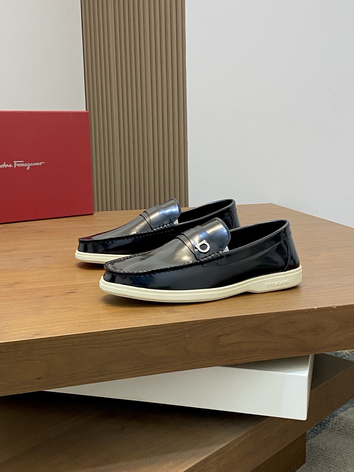 Ferragamo Men's Black Leather Driving Shoes, Imported Leather Upper, Size 39-44 4 i1741553491865 9140 0 2