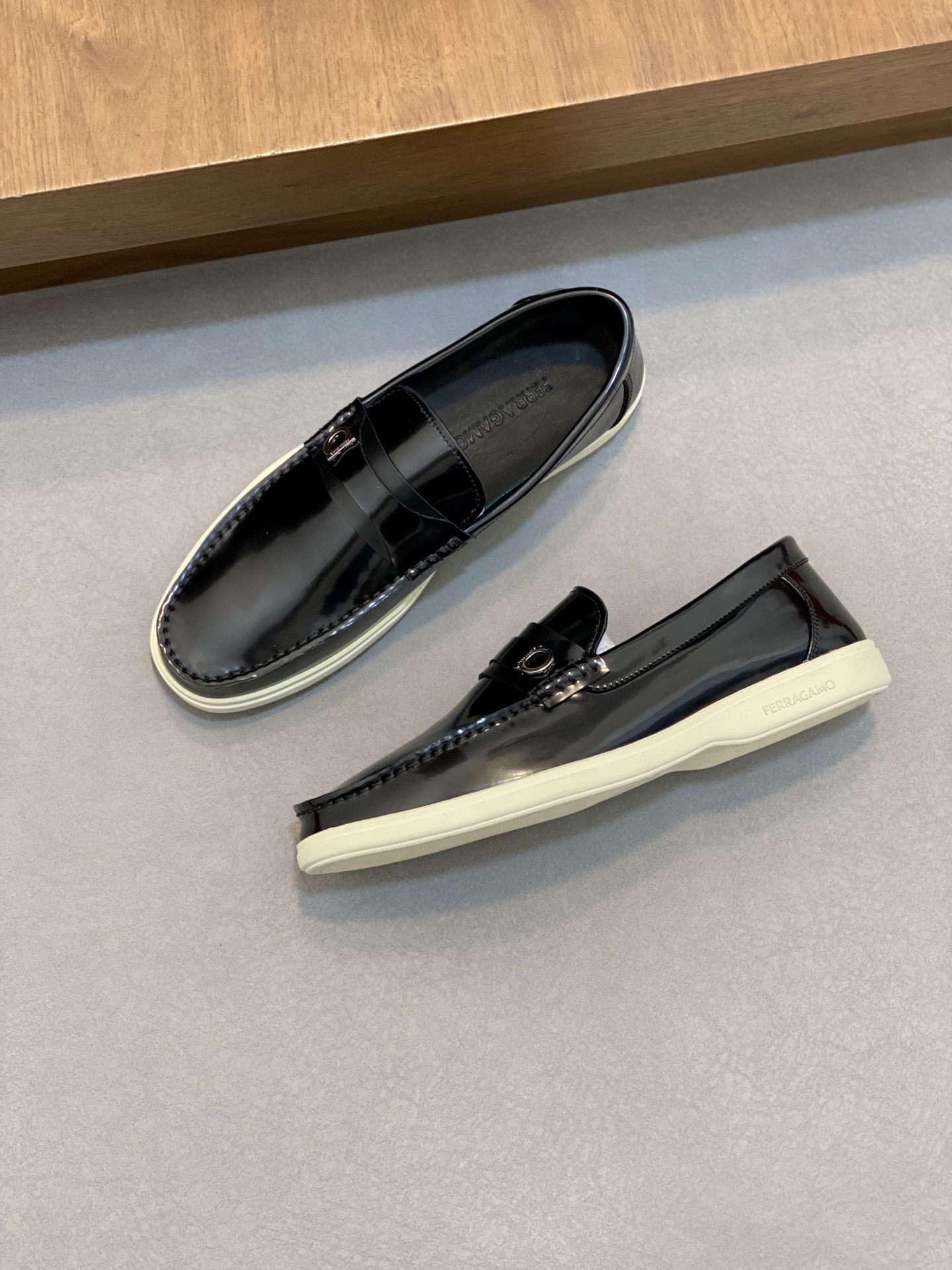 Ferragamo Men's Black Leather Driving Shoes, Imported Leather Upper, Size 39-44 6 i1741553494532 7959 0 4