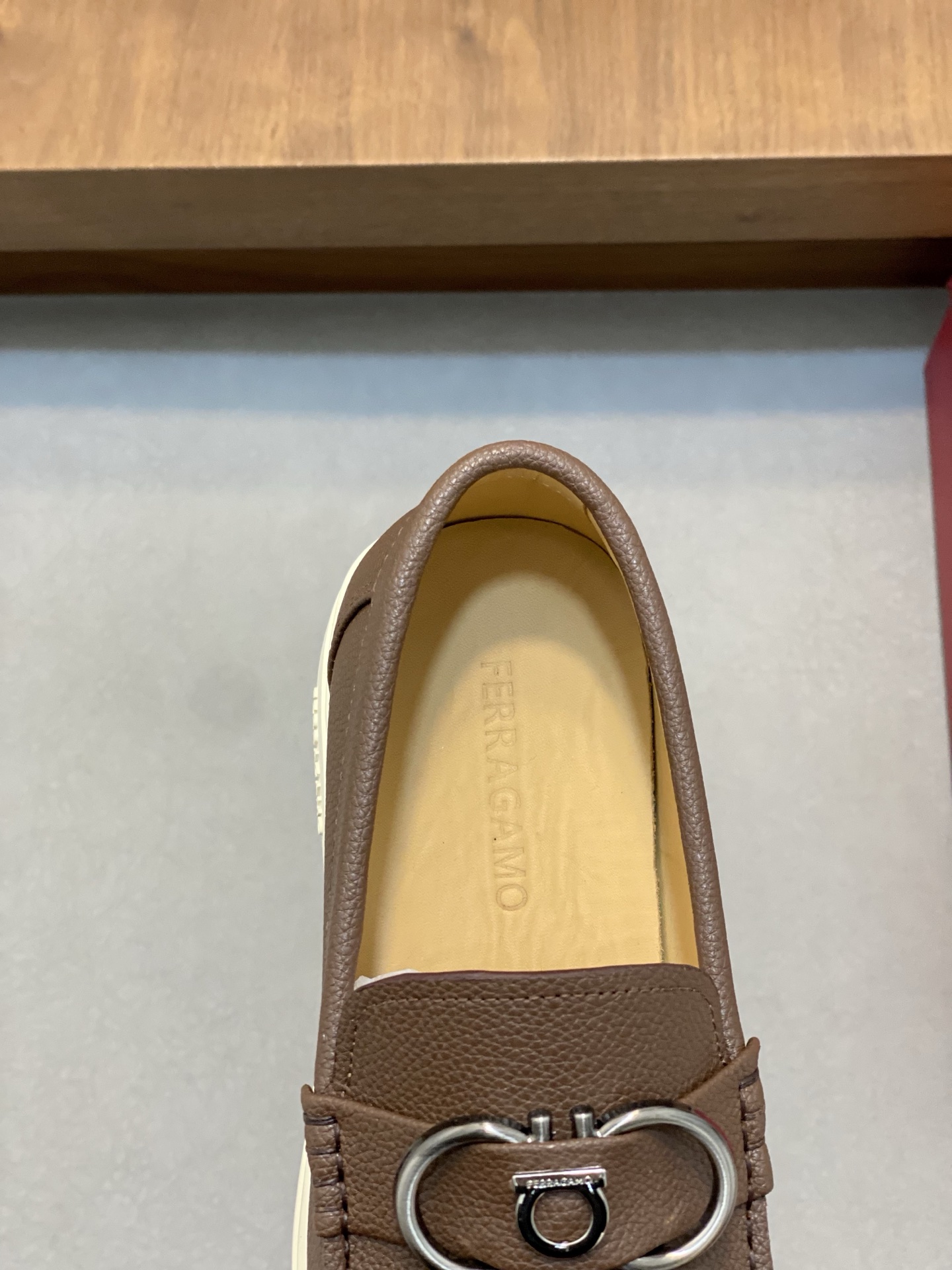 Ferragamo Men's Brown Leather Driving Loafers with Metal Buckle, Sizes 39-44 8 i1741553767276 7041 0 6
