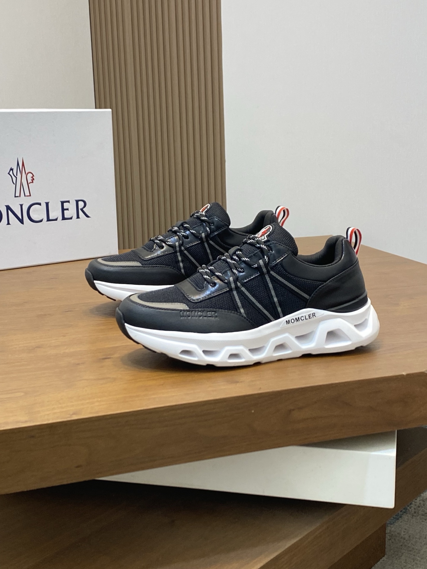 Moncler Men's Black Leather & Neoprene Sneakers - Stylish, Comfortable & Durable 4 i1741624786378 3777 0 2