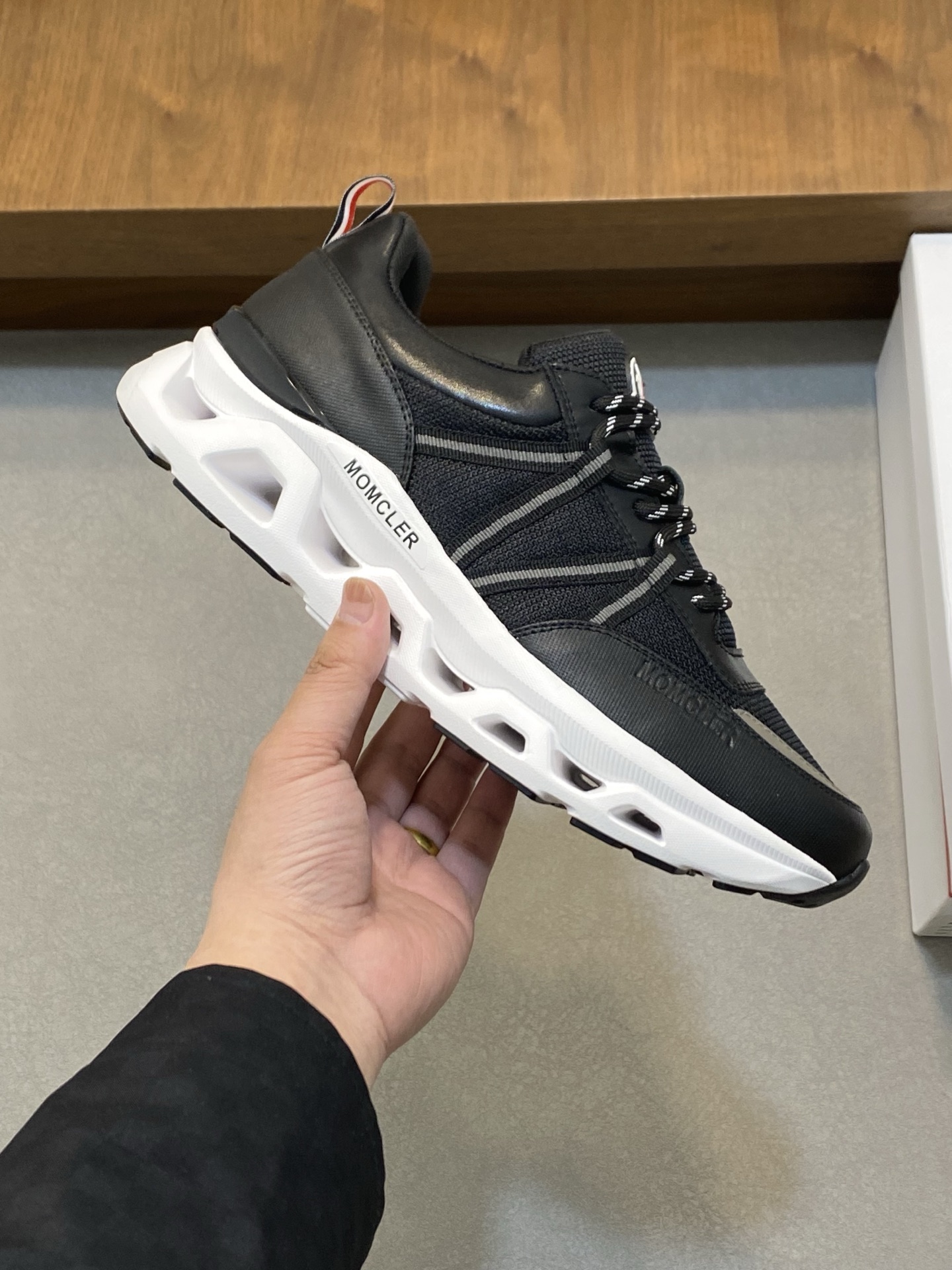 Moncler Men's Black Leather & Neoprene Sneakers - Stylish, Comfortable & Durable 5 i1741624786513 9040 0 3