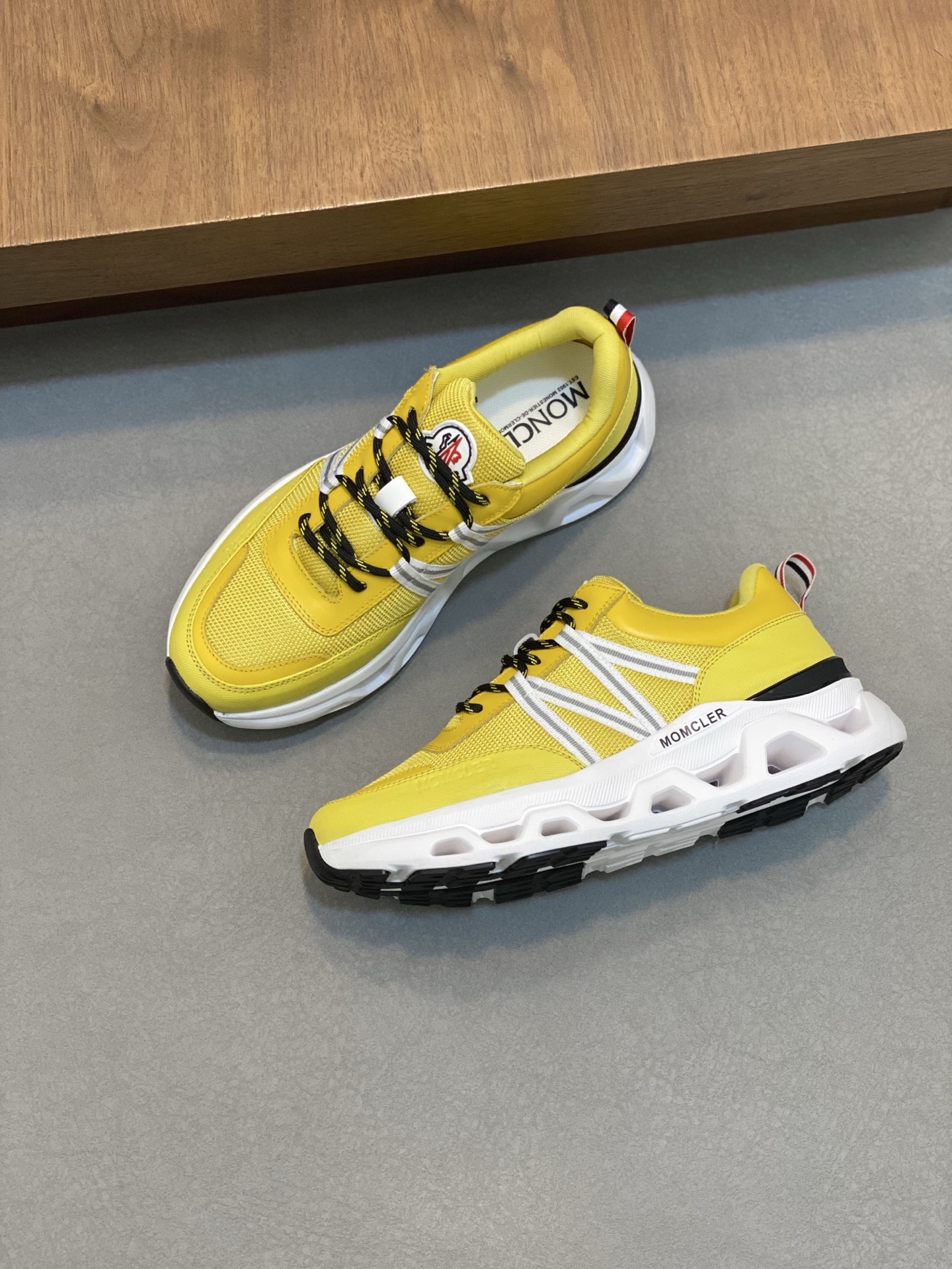 Moncler Men's Yellow Leather & Neoprene Sneakers - EU 39-44 6 i1741624804722 6350 0 4