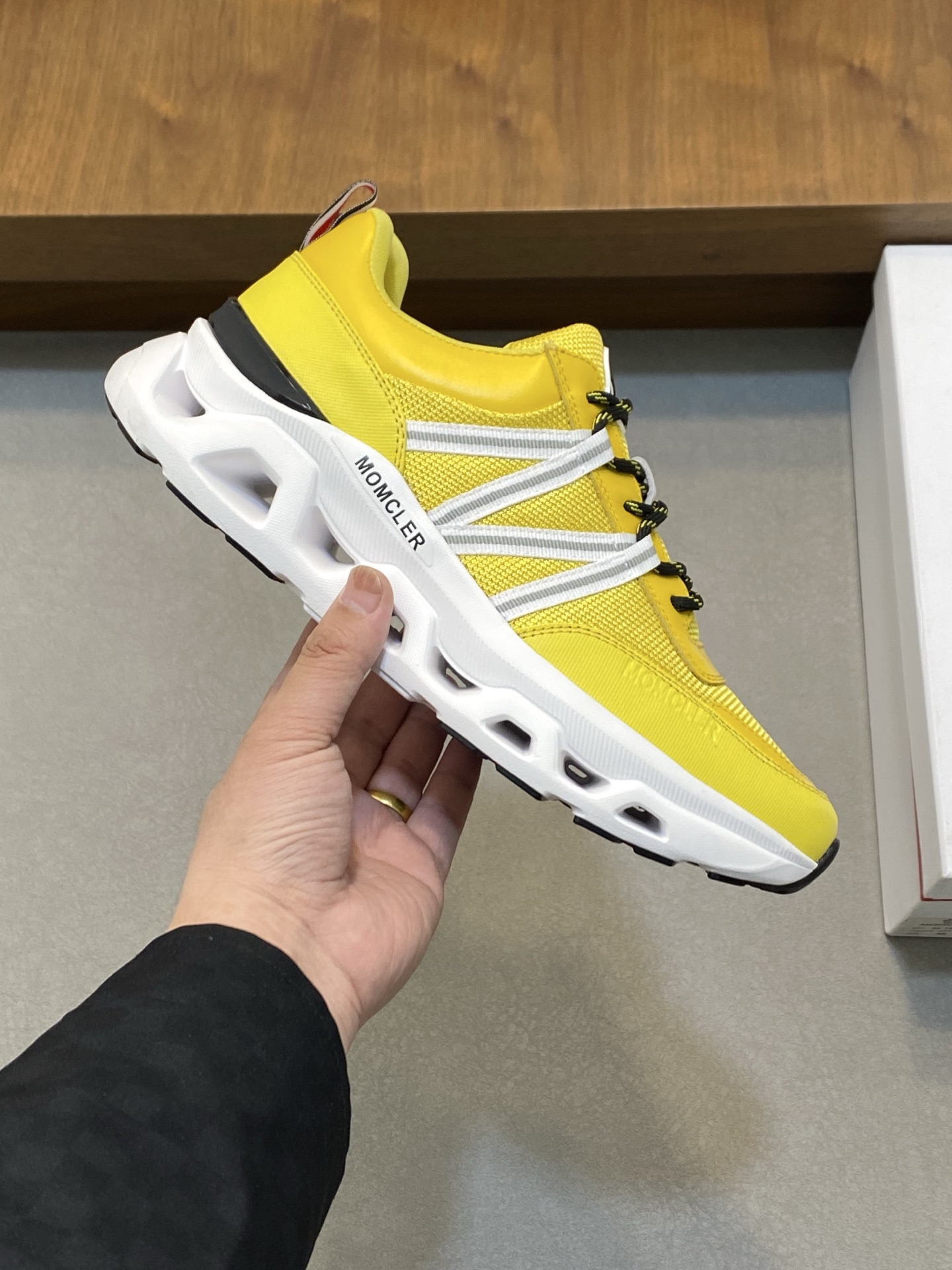 Moncler Men's Yellow Leather & Neoprene Sneakers - EU 39-44 5 i1741624811341 3300 0 3