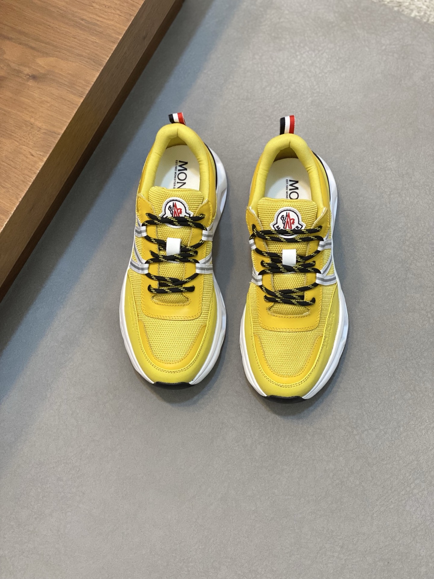 Moncler Men's Yellow Leather & Neoprene Sneakers - EU 39-44 1 Moncler Men's Yellow Leather & Neoprene Sneakers - EU 39-44