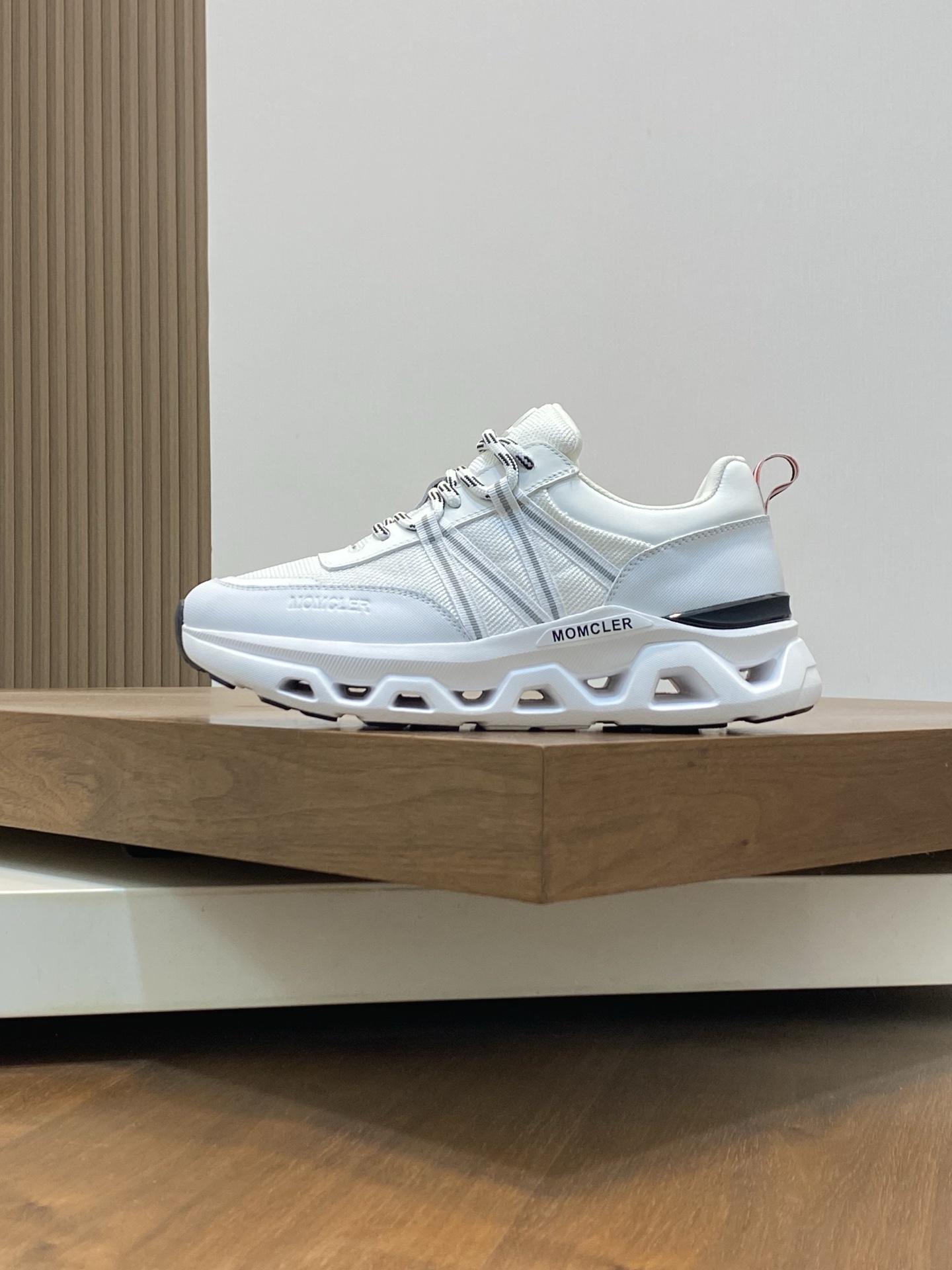 Moncler Men's White Leather & Neoprene Sneakers - High Elasticity & Comfort 3 i1741624819772 4882 0 1