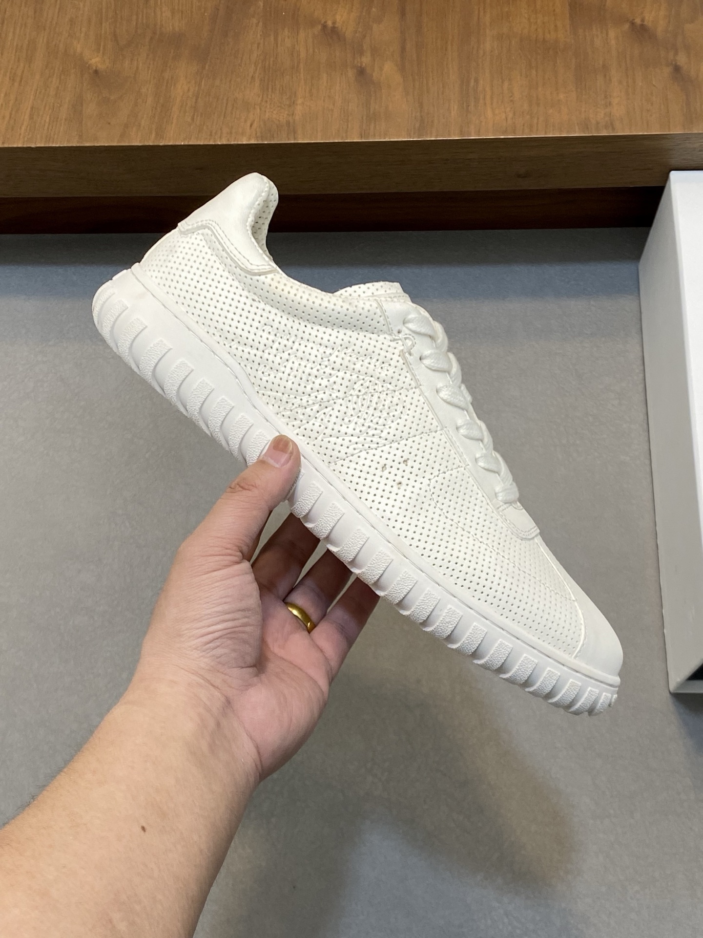 Berluti Men's White Leather Sneakers Handmade Lightweight Shoes Size 39-44 5 i1741709792775 6479 0 3