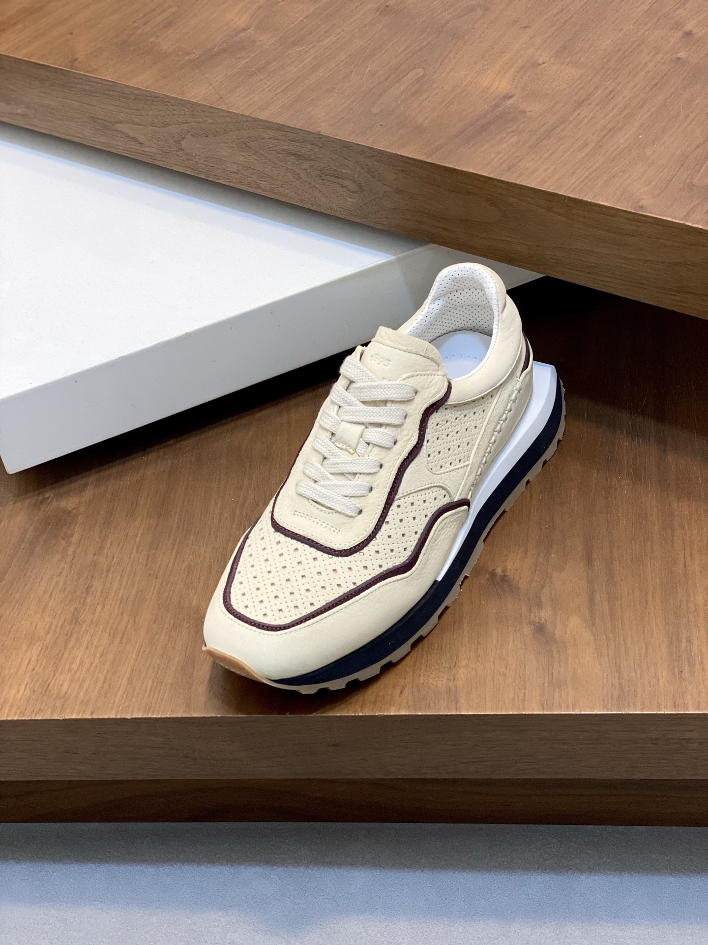 Berluti Men's Cream Leather Lace-Up Sneakers, Handmade Designer Footwear 7 i1741710344506 7774 0 5