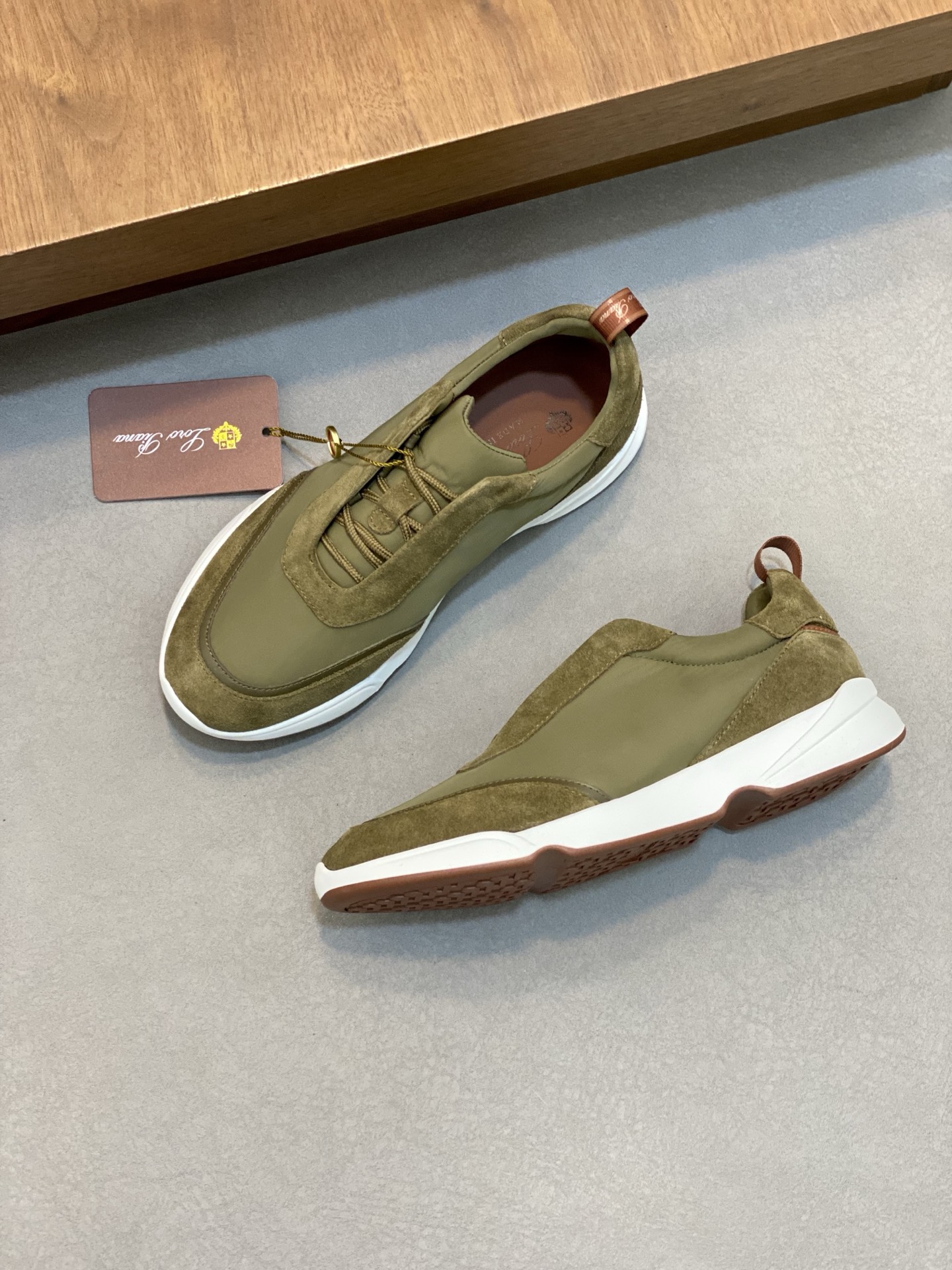 Loropiana Men's Green Suede and Leather Sneakers Size 39-44 6 i1741710581579 3763 0 4