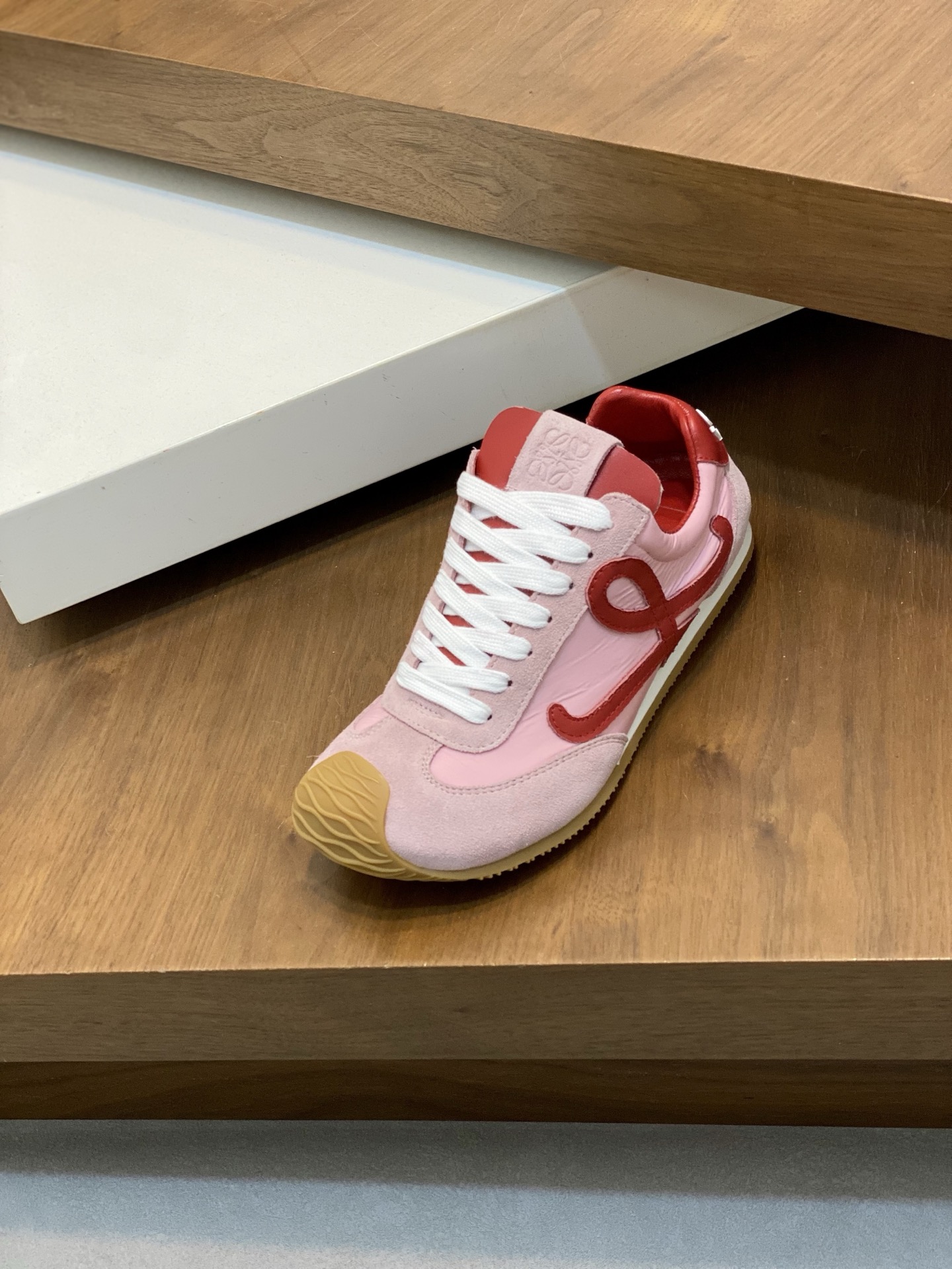 Loewe Ballet Runner 2.0 Pink/Red Nylon & Leather Lace-Up Sneakers 7 i1741846316966 2264 0 5