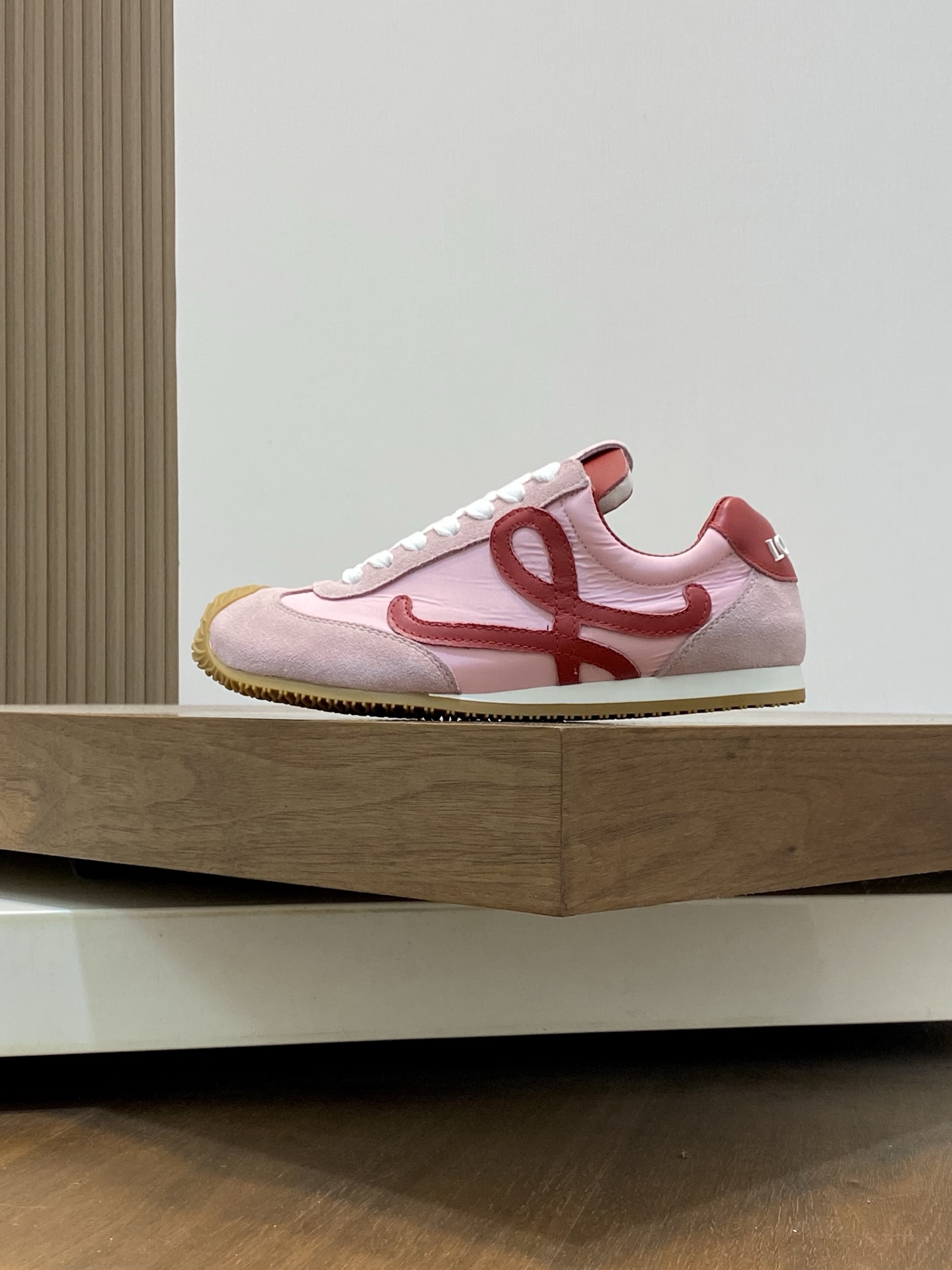 Loewe Ballet Runner 2.0 Pink/Red Nylon & Leather Lace-Up Sneakers 3 i1741846319231 8622 0 1