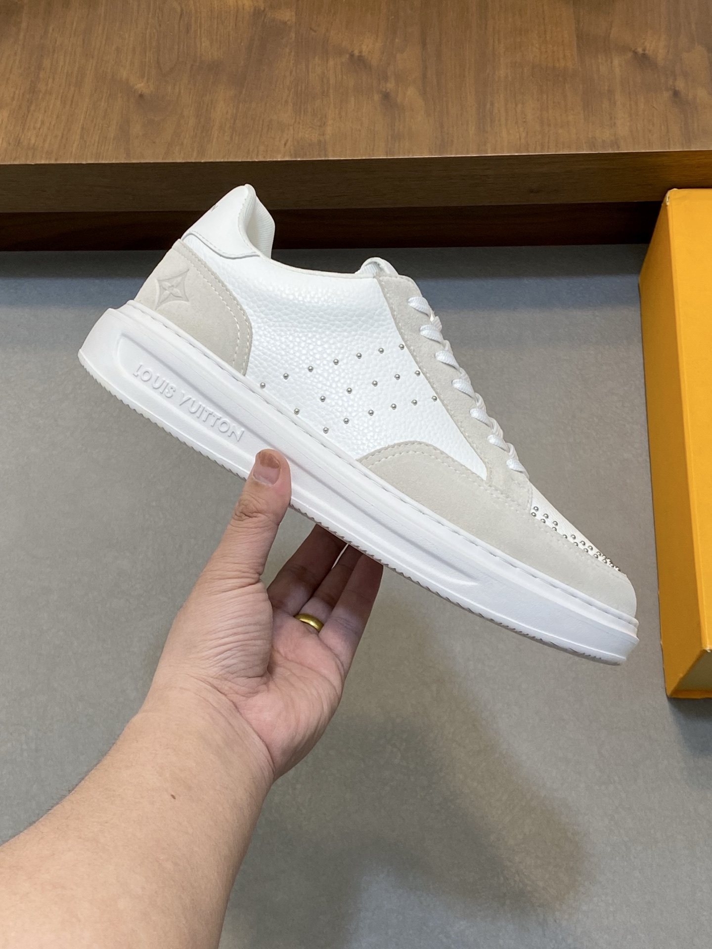 Men's Louis Vuitton Casual Sneakers in White Leather with Monogram Detail 5 i1742141954136 4452 0 3