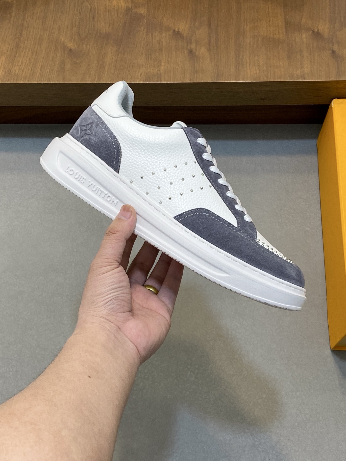 Louis Vuitton Men's White Leather Casual Sneakers with Monogram Detail 5 i1742142021264 8292 0 3