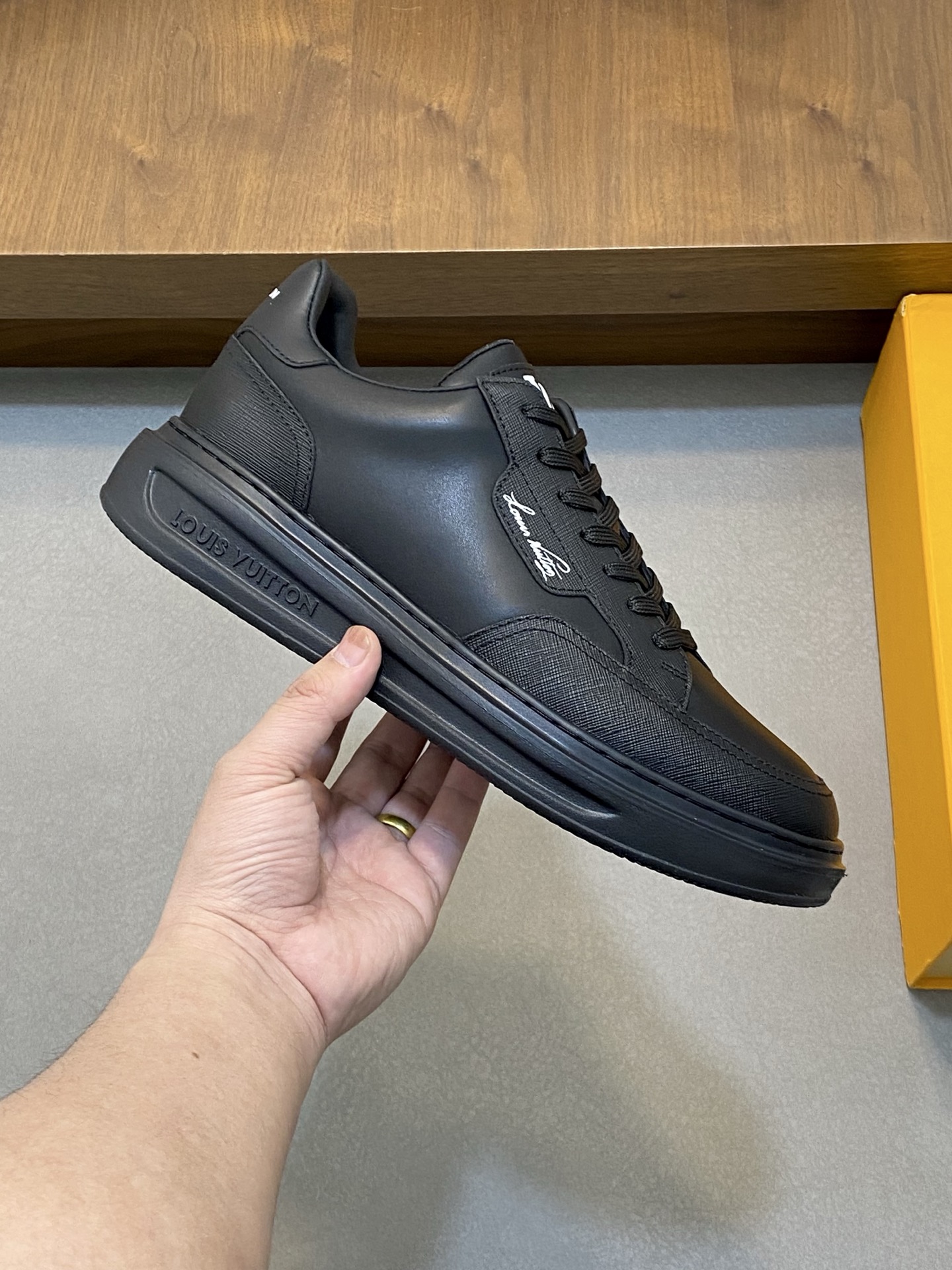 Men's Premium Leather Sneakers - Lightweight TPU Sole, Monogram Detail 5 i1742142315112 6863 0 3