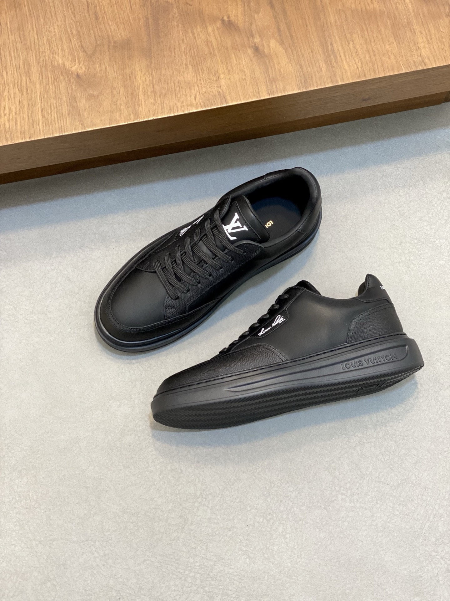 Men's Premium Leather Sneakers - Lightweight TPU Sole, Monogram Detail 6 i1742142315211 7818 0 4
