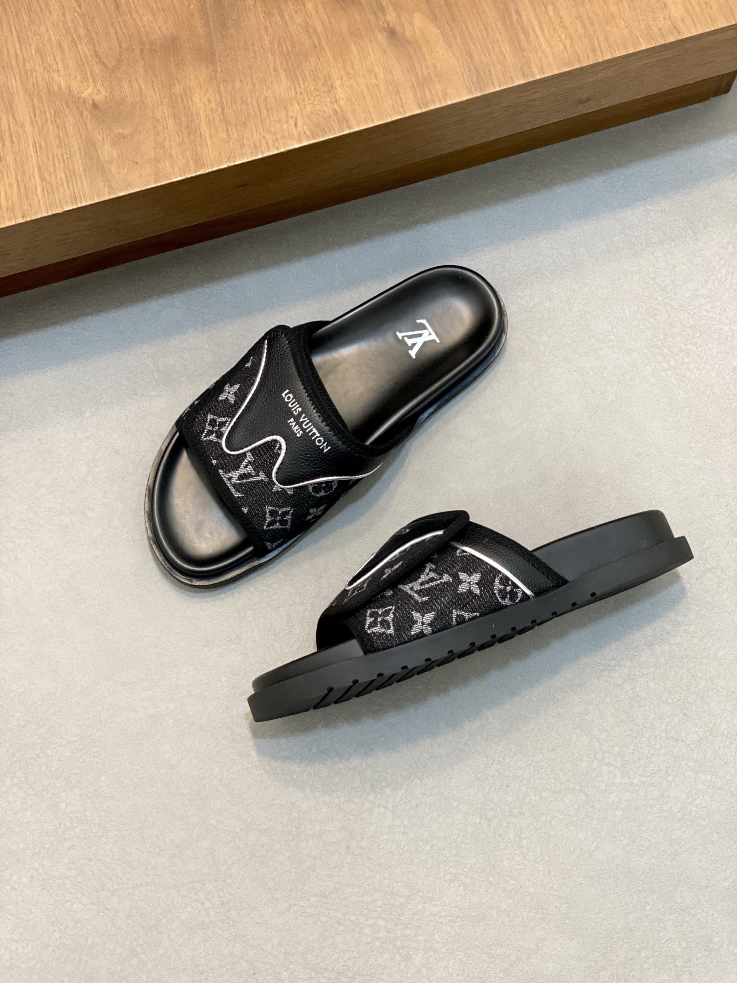 Louis Vuitton Monogram Black Leather Bread Loafer Sandals - Size 39-44 7 i1742229208423 5517 0 5