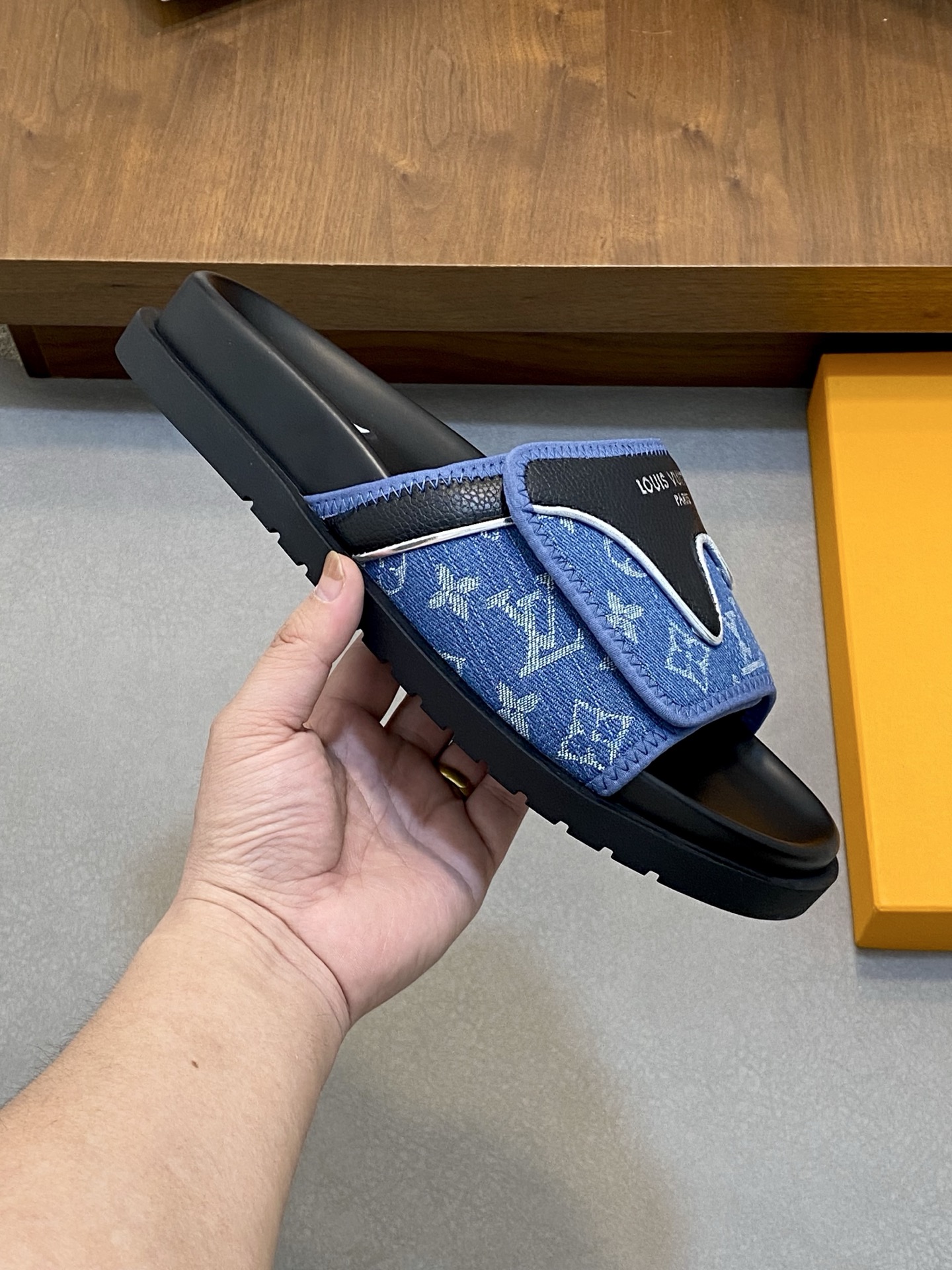 Louis Vuitton Monogram Denim Slide Sandal Comfortable Beach Pool Summer Shoes 5 i1742229227244 6733 0 3