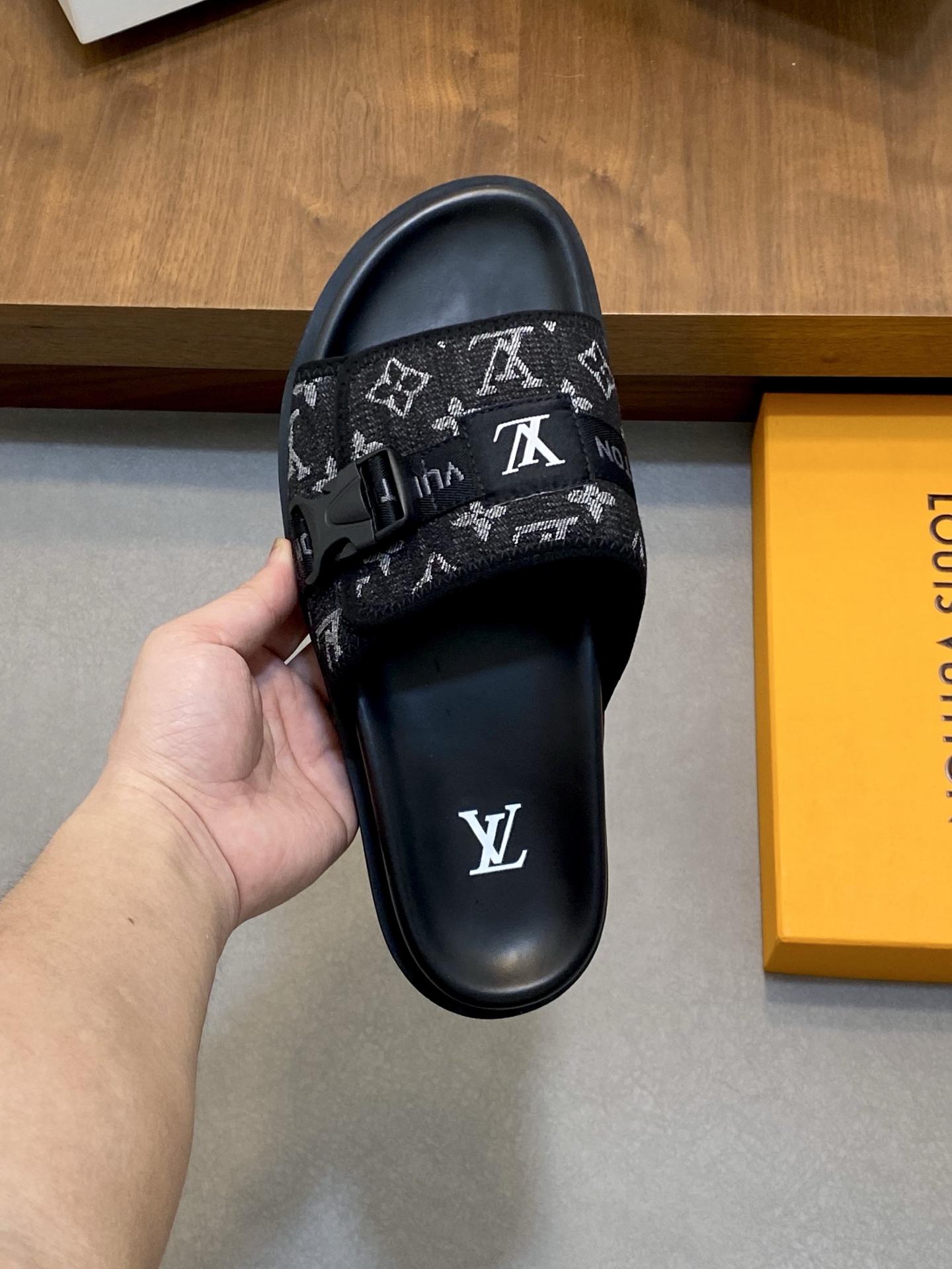 Louis Vuitton Monogram Embossed Rubber Slides Comfortable Sandals 8 i1742229291190 2612 0 6