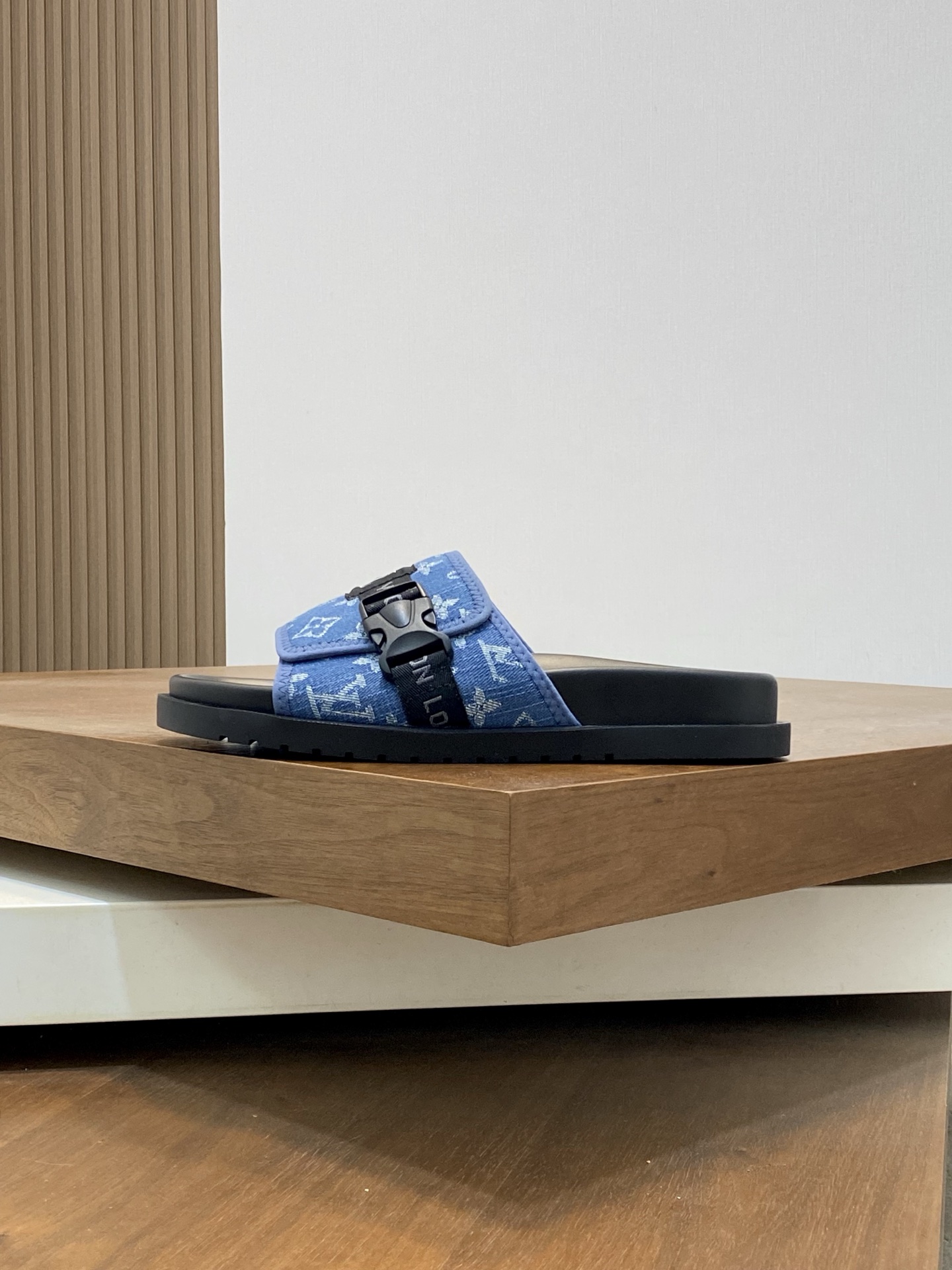 Louis Vuitton Monogram Adjustable Strap Flat Mule Sandals, Blue, Size 39-44 3 i1742229308738 2910 0 1