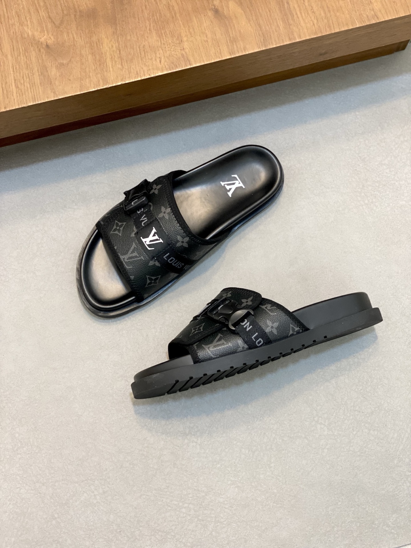 Louis Vuitton Monogram Embossed Rubber Slide Sandal | Bread Loafer 7 i1742229345211 4925 0 5