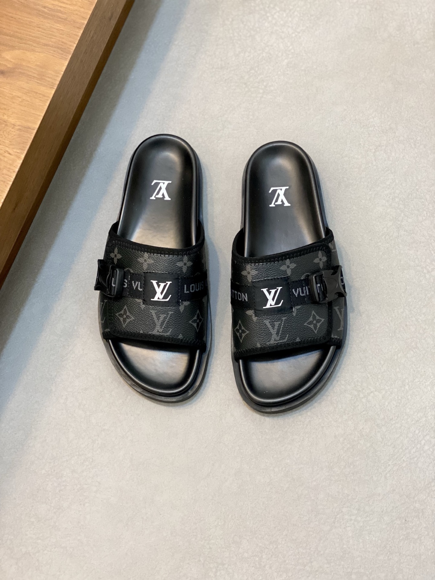 Louis Vuitton Monogram Embossed Rubber Slide Sandal | Bread Loafer 2 i1742229345303 1172 0 0
