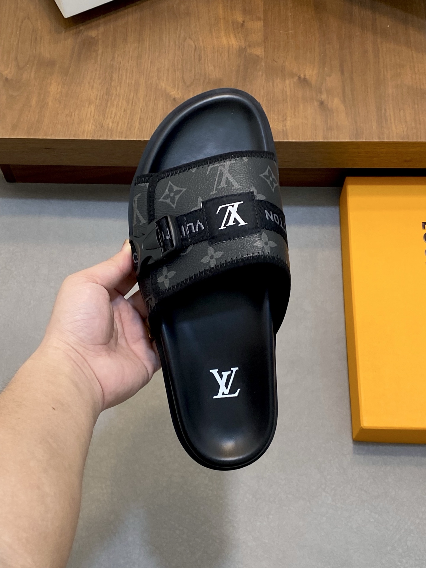 Louis Vuitton Monogram Embossed Rubber Slide Sandal | Bread Loafer 8 i1742229345325 7240 0 6