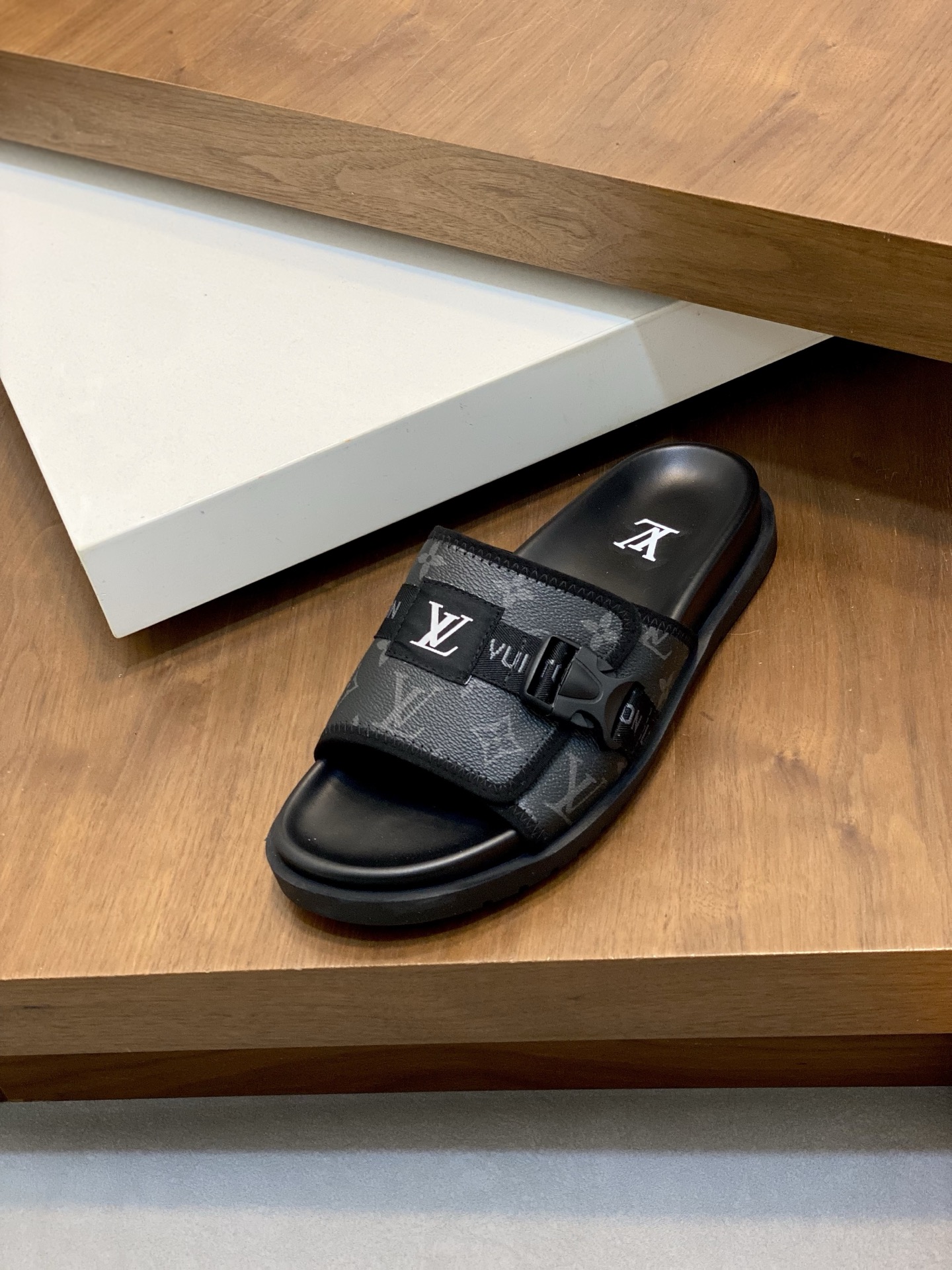 Louis Vuitton Monogram Embossed Rubber Slide Sandal | Bread Loafer 9 i1742229346436 9774 0 7