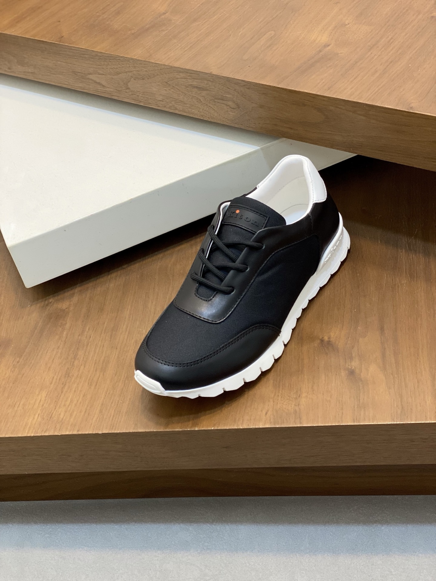 Kiton Men's Black Leather Sneakers - Comfortable & Lightweight Shoes 7 i1742315759733 3879 0 5